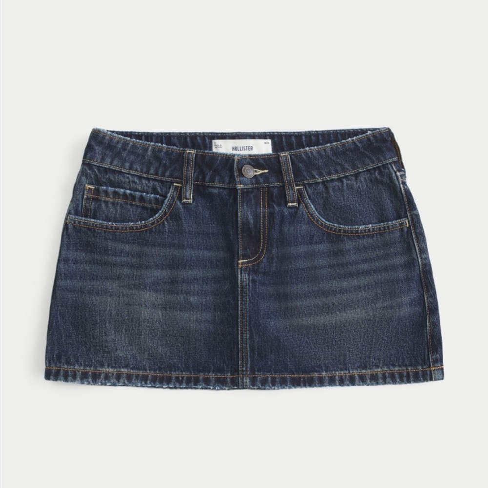 Hollister Dark Blue Mini Denim Skirt with Shorts